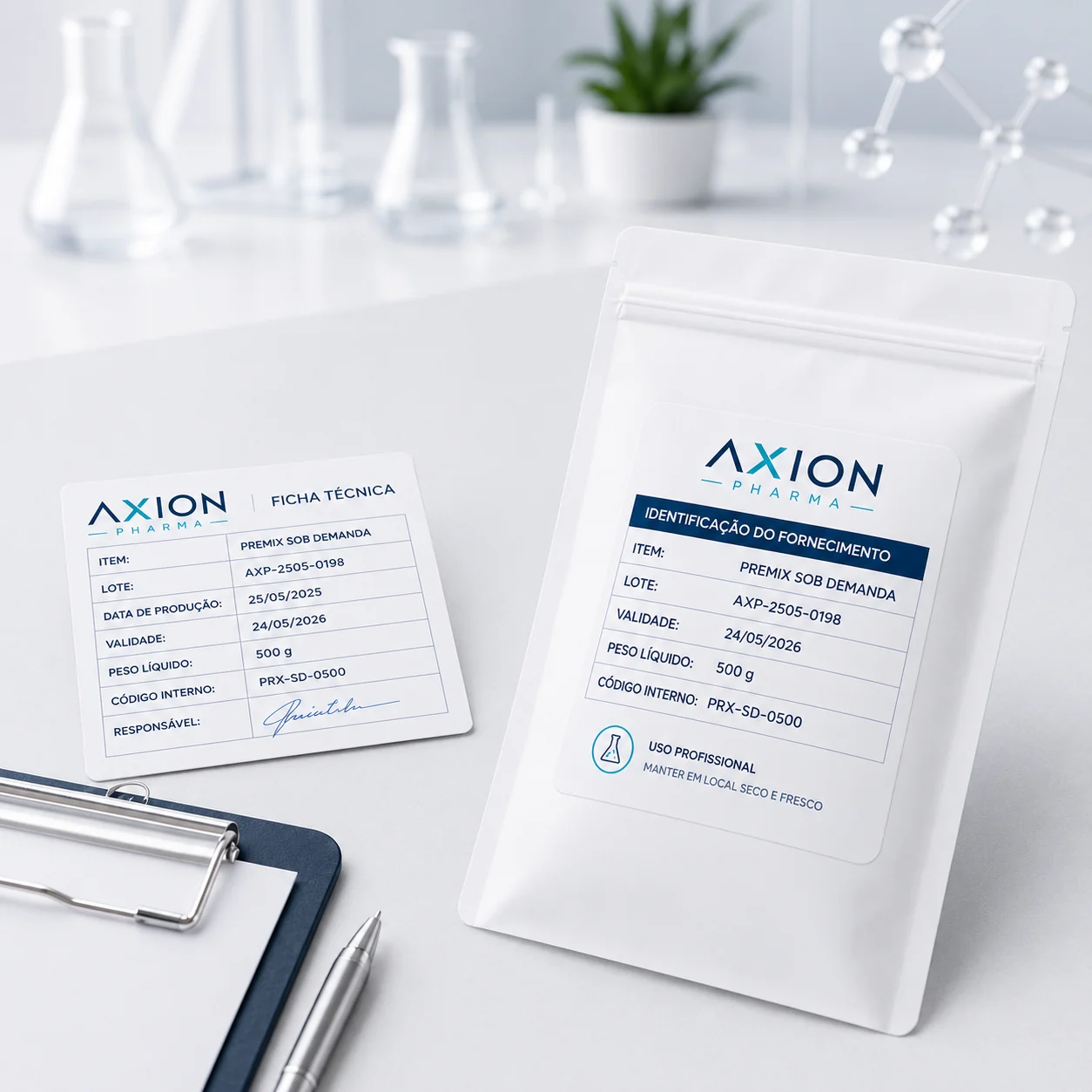 Sachês AXION PHARMA em diferentes apresentações