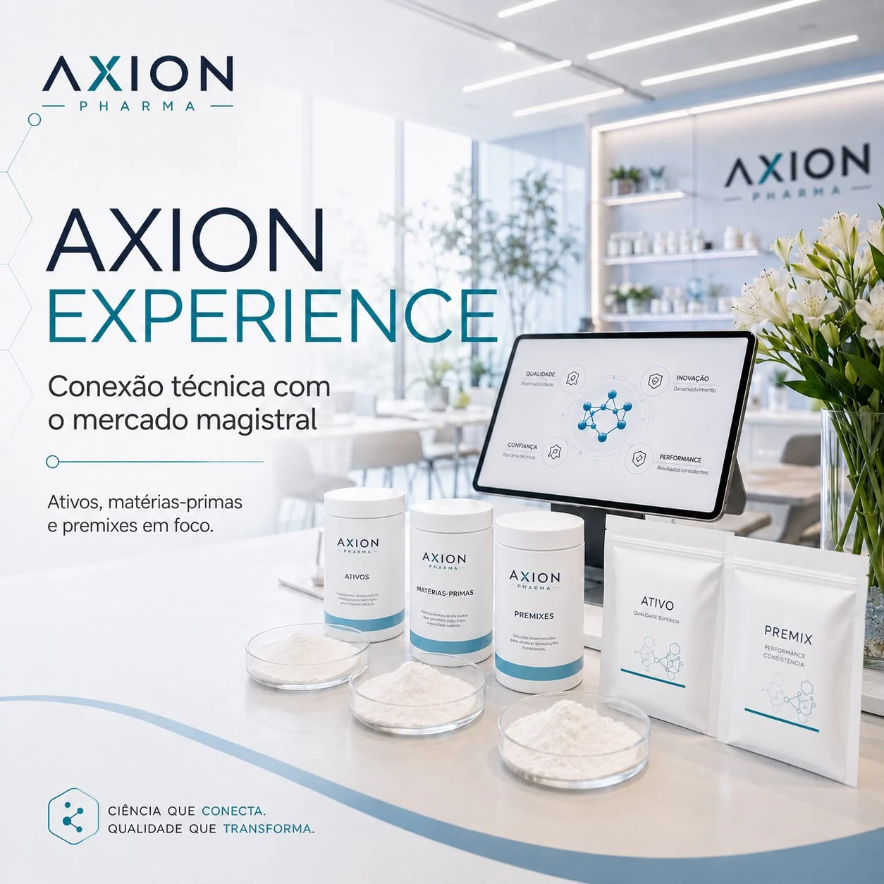 Embalagens AXION PHARMA em conjunto